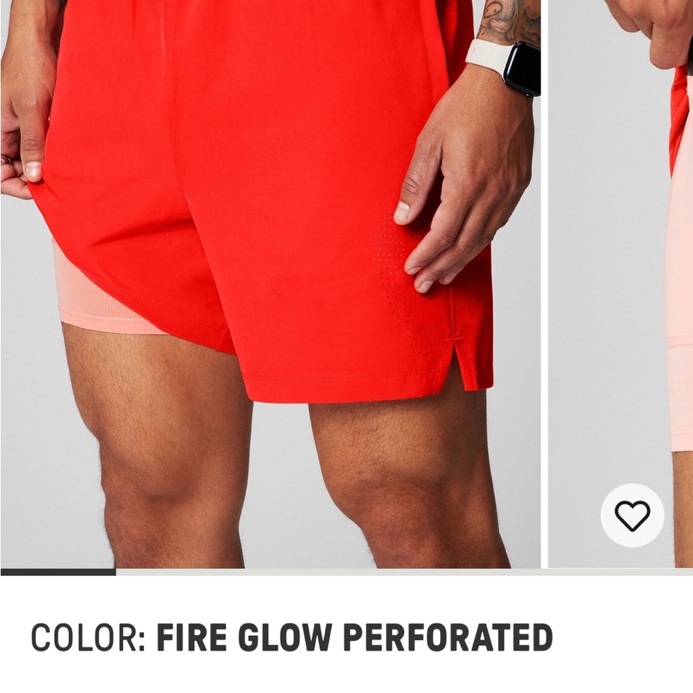 Fabletics Men's Running Shorts in Fire Glow